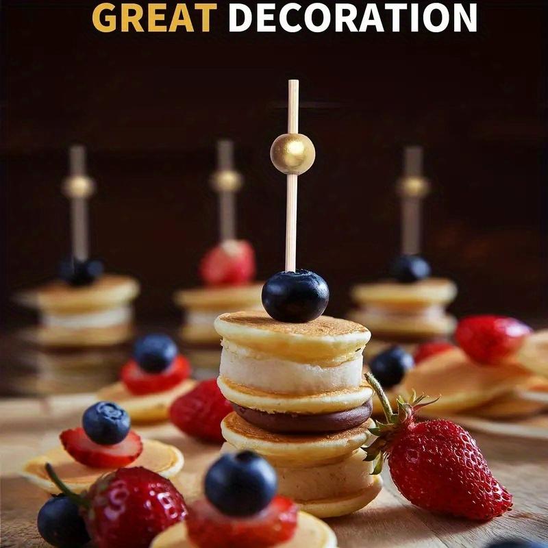 Elegant 100-Piece Bamboo Cocktail Picks - Perfect for Appetizers, Fruit Skewers, and Party Decorations