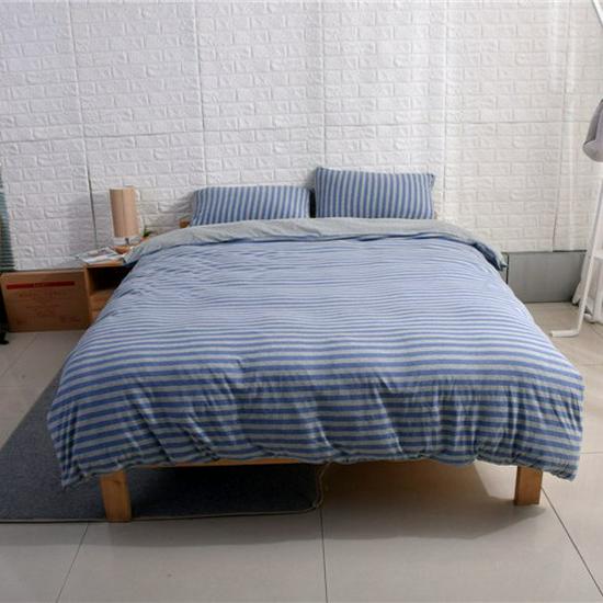 

Полосатый пододеяльник из бамбукового хлопка класса А, японский трикотаж, постельное белье для односпальных/двуспальных кроватей 150x200cm