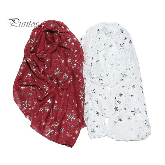 Feiertags-Accessoire Glitzernd Funkelnd Folien-Schneeflocken-Print Schal für Damen, Weihnachten Atmungsaktiv Kaltwetter-Thema Schal Wickel, Herbst Winter