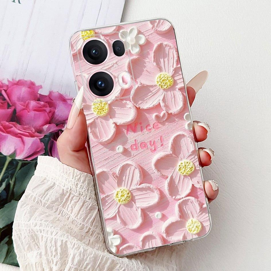 For OPPO Reno13 Pro 5G Case CPH2697 Fashion Flower Butterfly Soft Silicone Phone Cover For OPPO Reno 13 CPH2689 Reno13Pro Bumper