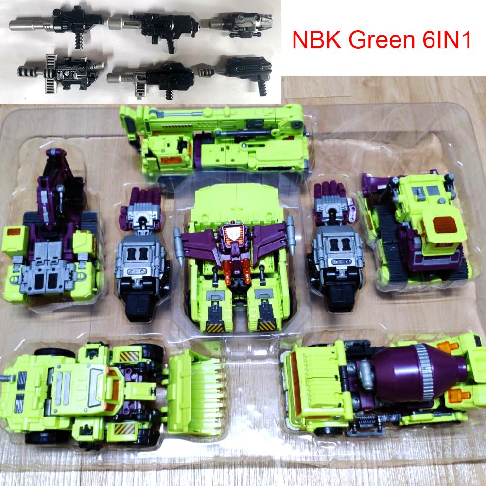 Transformation Toys NBK 6in1 Devastator Bonecrusher Mixmaster Engineering Car Damage Action Figure Deformation Robot Anime Model