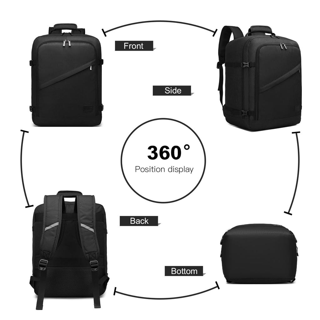 Kono Carry On Backpack Easyjet Cabin Bag 45x36x20cm Underseat Travel Hand Luggage Cabin Size for Airplanes 30L