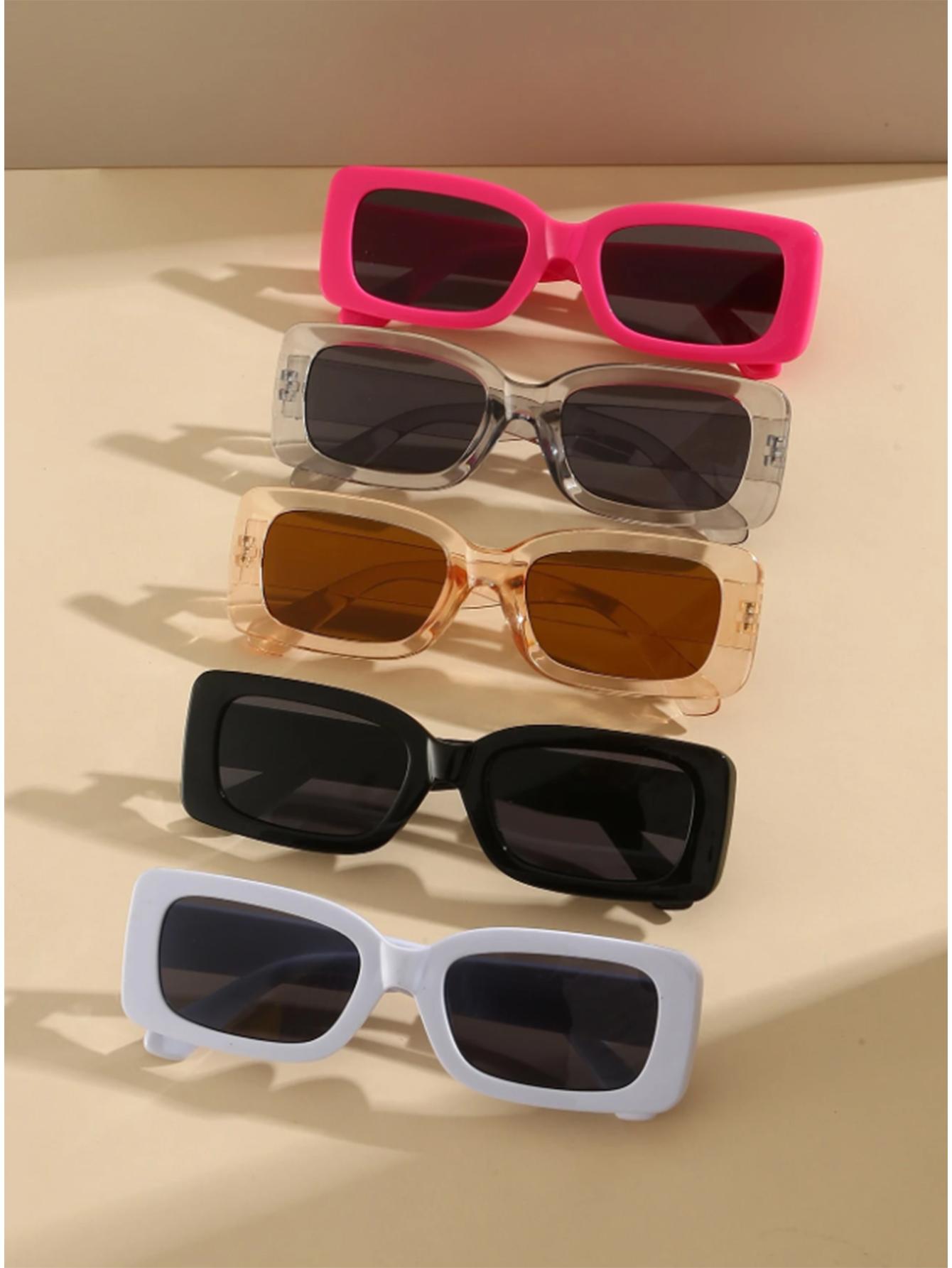 

5Pcs Hot-Selling Retro Small Square Sunglasses, Available in Multiple Colors, Uv Protection, Suitable for Both Men and Women