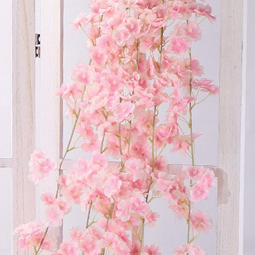 Künstliche Blume Rattan Einzel 1,8 m 135 stücke Blumen Kopf Lebendige Dekorative Seide Kunststoff Hängen Gefälschte