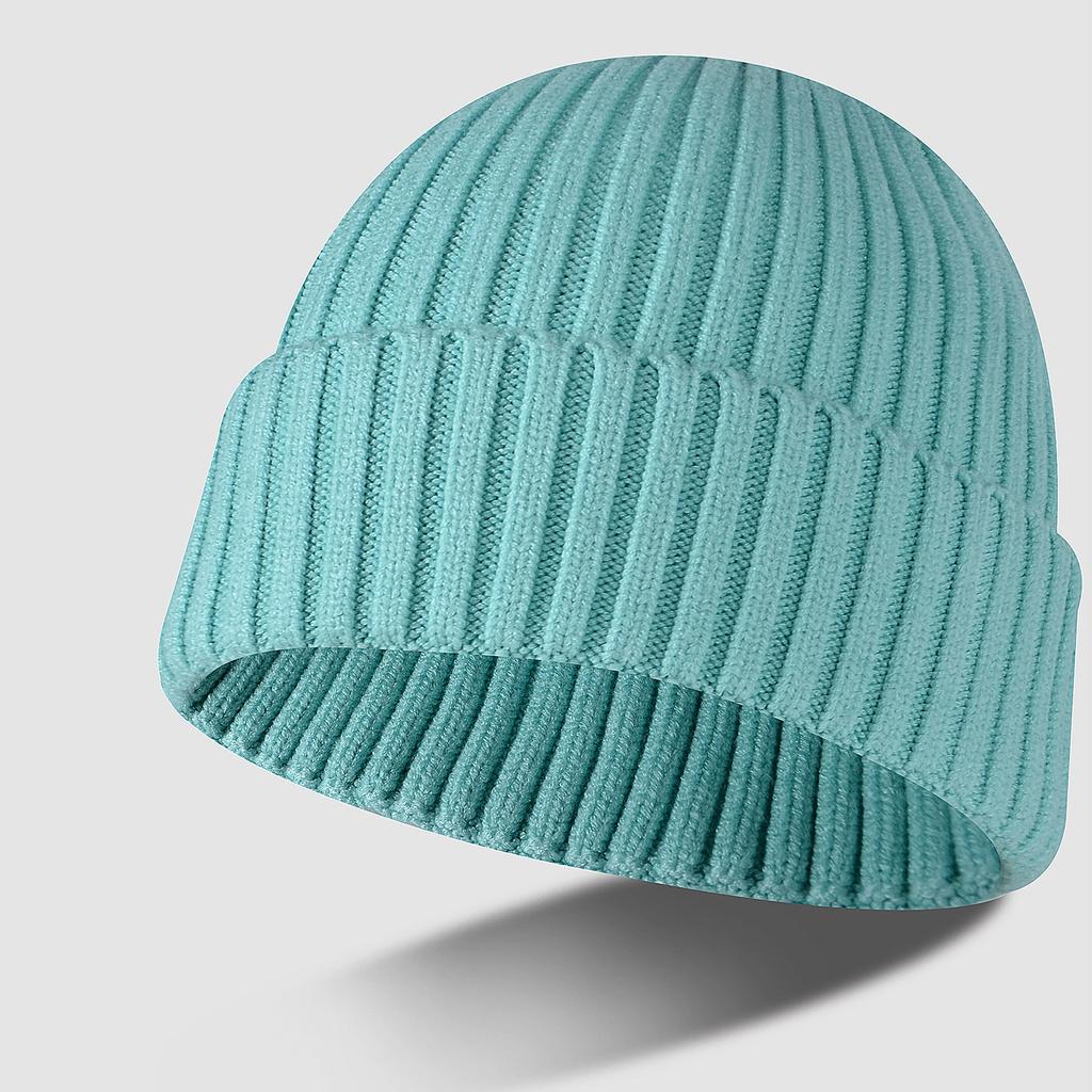 Thickened hat couple autumn and winter tide solid color knitted hat men's wool hat women's winter warm ear protection cold hat tide
