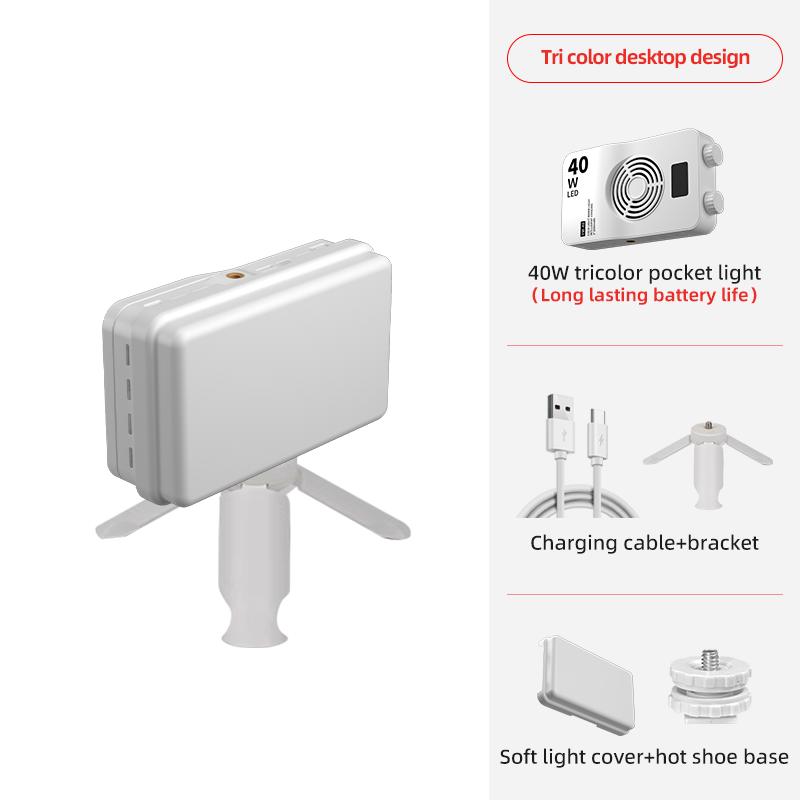 

40W Bi-Color LED Portable Fill Light Live Street Photography Light Selfie Light Camera Top Light Outdoor Live Lighting Equipment