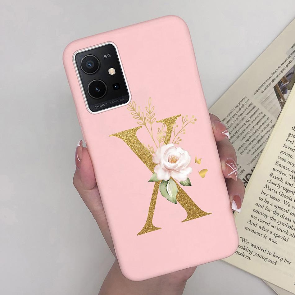 Simple Case For Vivo T1 5G Name 26 Letter Soft Matte Silicone Anti Slip Phone Back Cover For Vivo T 1 VivoT1 Shell Funda Bumper