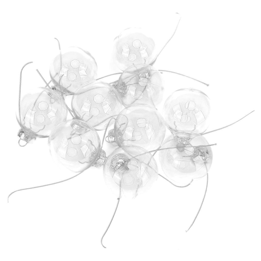 10ks/sada Dekorativní závěsná koule Opakovaně použitelná plnitelná průhledná vánoční koule na sváteční párty 6cm