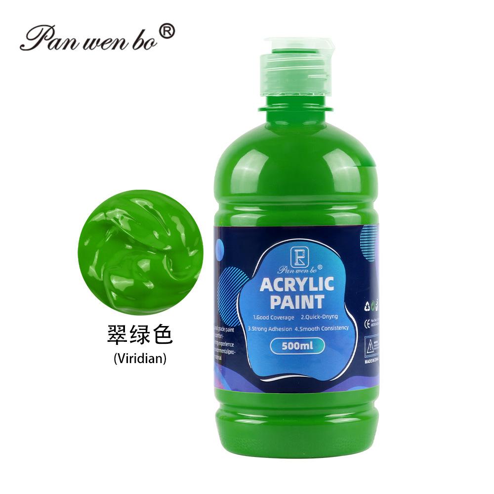 12 Färger Stor Partipack Akrylfärg(500 ml/17 oz) Flaskor, Canvas, Stenar, Trä, Tyg, Keramik, Giftfria för Konstnärer och Vuxna