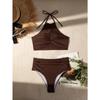 2026 Halter Wrinkled High Neck Female Swimsuit High Waist Bikini Women Swimwear Two-pieces Bikini set Bather Bathing Suit Swim