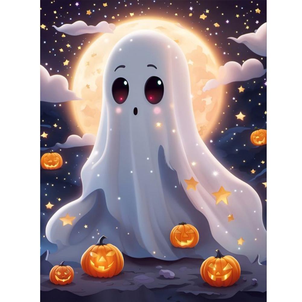 5D DIY Full Round Drill Diamond Painting Halloween Cute Ghost Kit Home Decor