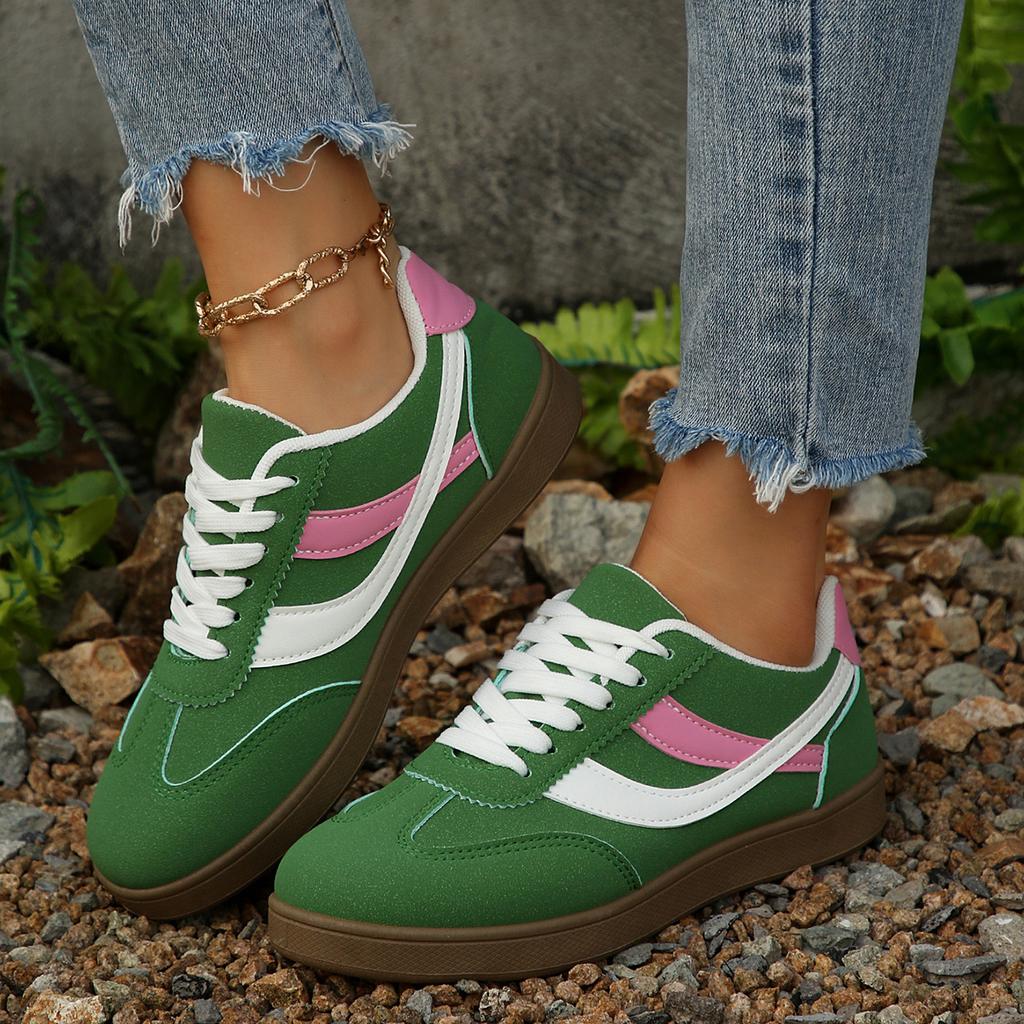 Fashion Women's Retro Casual Flat Bottom Round Toe Sports Shoes Spring Autumn New Style Versatile Fashionable Dequn Shoes Size 36-43