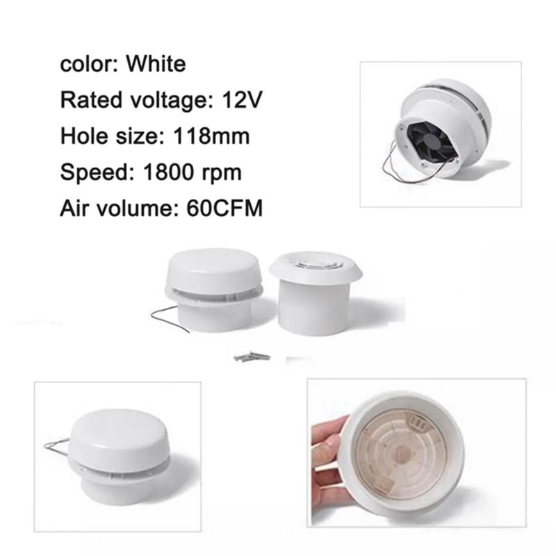 12V Silent Mushroom for Head Exhaust Fan Energy-Saving Cooling Roof Ventilation