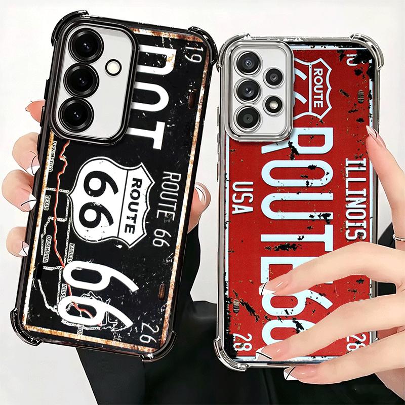 Retro Vintage License Plate Soft Phone Case For Samsung A17 A27 A07 A37 A57 A16 A56 A15 A55 A14 A54 A13 A53 A26 A36 A25 A35 A24