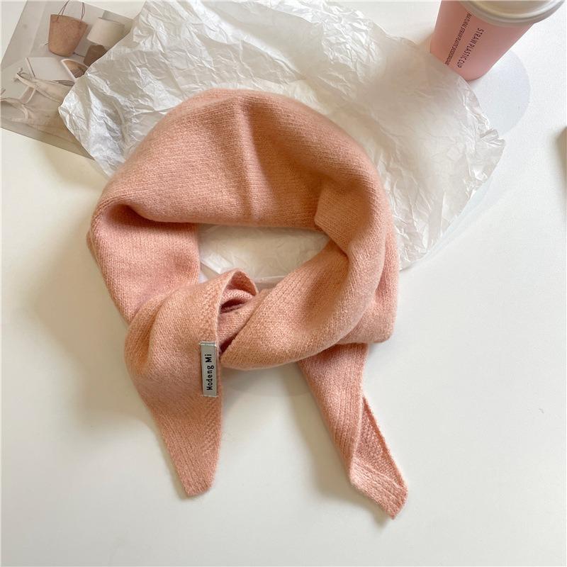 Knitted Triangle Scarf Winter Korea Women Neck Protection Small Cashmere Wool Warm Shawl Scarf XWJ115