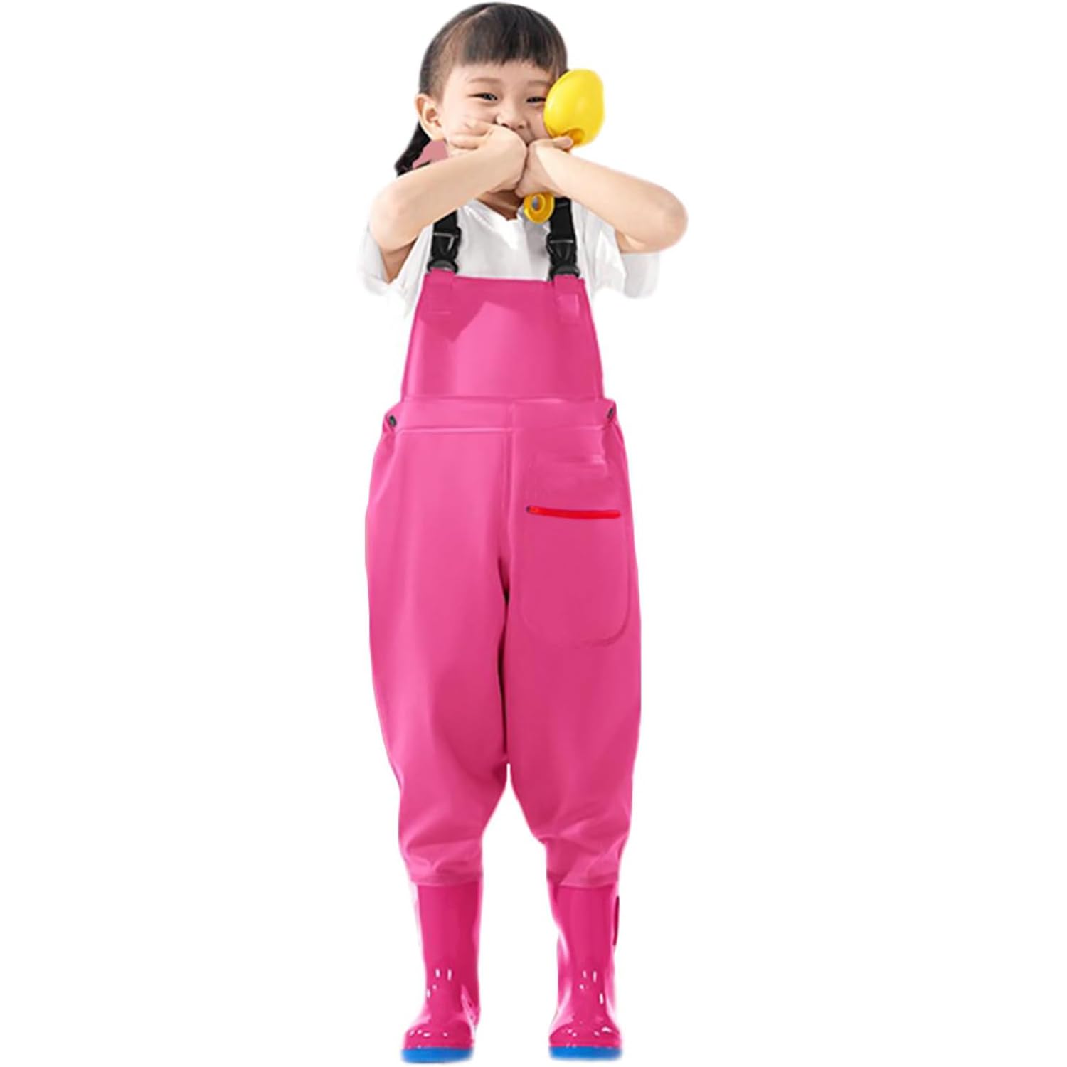 

VicBre Длинные водонепроницаемые брюки с плечевыми лямками Легкие травмы Работа Песок Аквариум Длина стопы Детские вейдерсы, Нескользящие, Талия, Лямки, Вкл/Выкл, Предотвращение, розовый