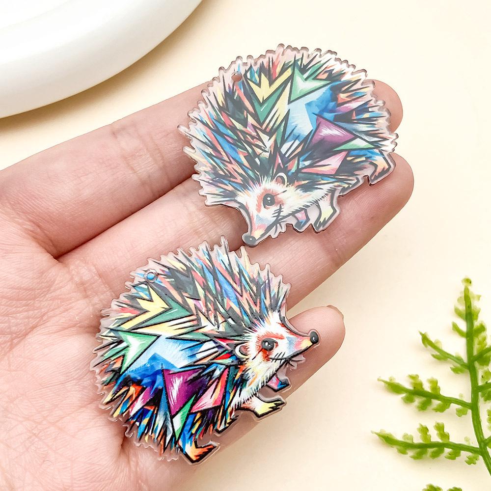 Cartoon Animal Mosaic Acrylic Jigsaw Pendant for DIY Jewelry