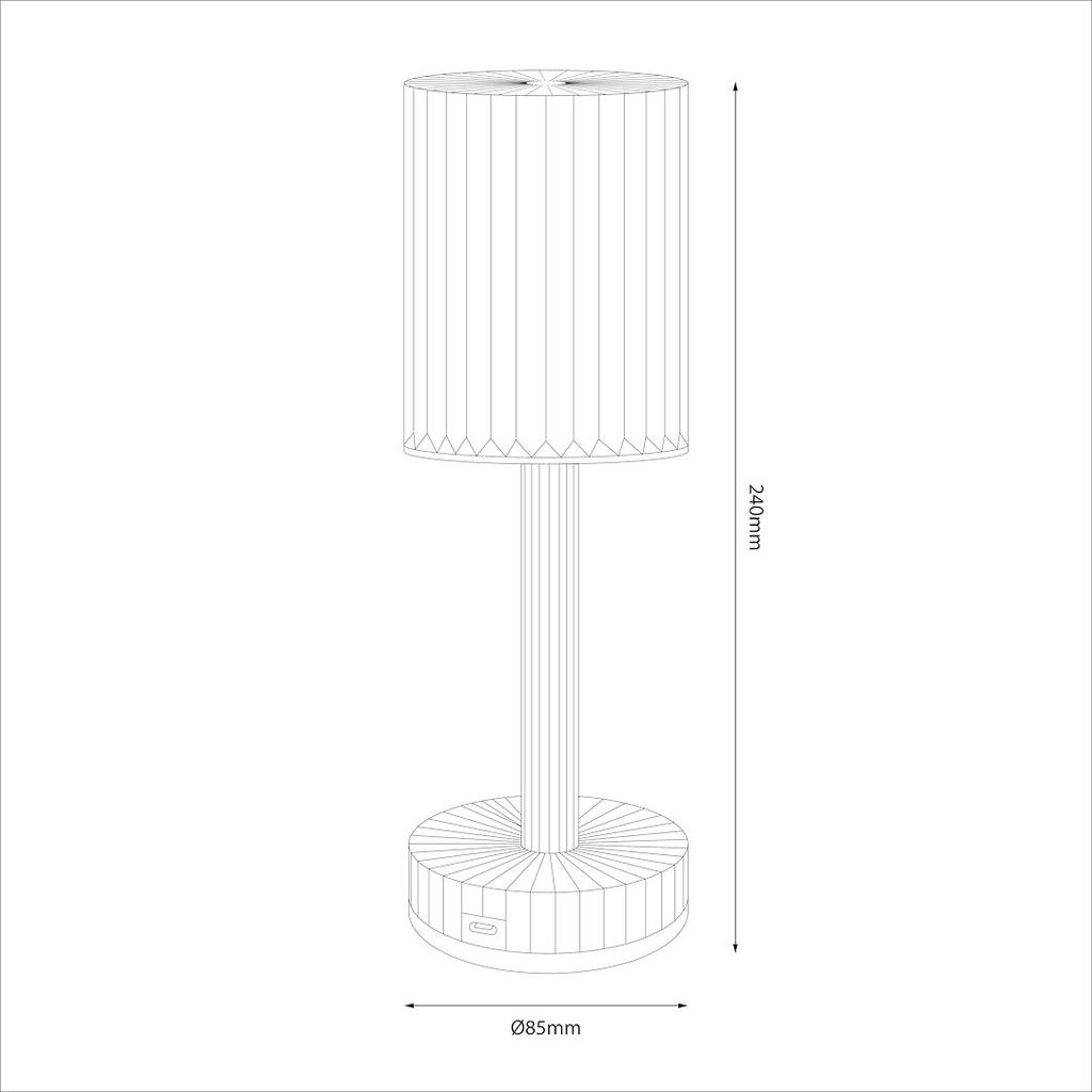 Lampka Nocna Stołowa Dymiona Ryflowana Led 1W Zmienna Barwa Bezprzewodowa Simple Milagro