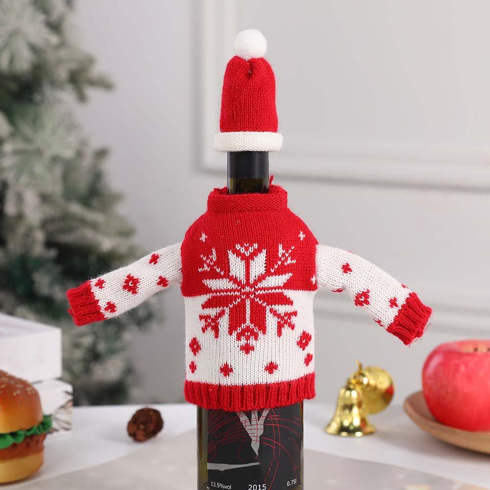 Knitted Clothes with Hats Champagne Wine Bag Portable Wine Pouch Gift  Party Favors