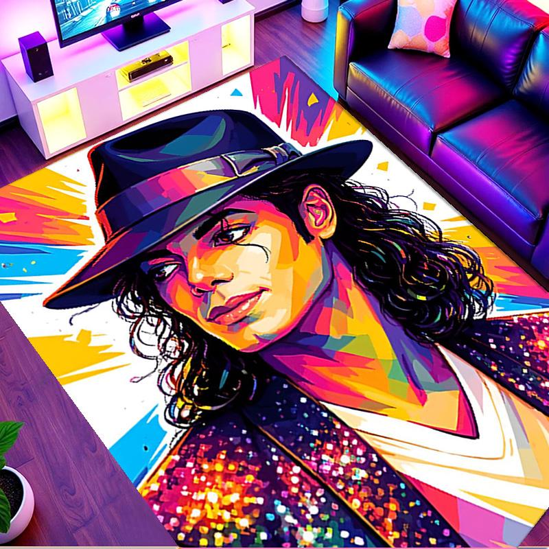 Michael Jackson Print Rug, Washable Floor Carpet, For Entryway Dorm Laundry Room Office Study, Home Decor Birthday Christmas Gift