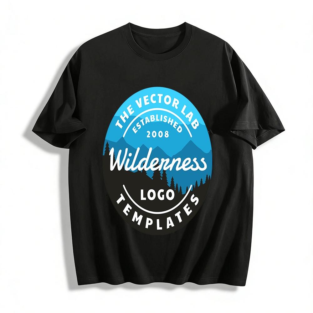 2008 Wilderness Theme Print Tee Mountain Forest Retro Graphic Casual Top Pure cotton T-shirt XXS