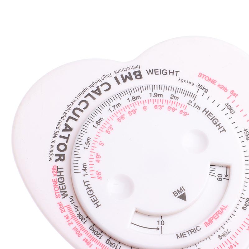 150Cm/60" Heart Shape Bmi Tape Accurate Body Measuring Tape Bmi Calculator Cut Size Measurer Ruler Tailor Tool Clothing Design Measurement Tool