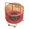Kinder Trampolin Innen Außen Klein Fitness Trampolin Spielzeug mit Sicherheitsnetz Basketballkorb Gymnastikringe Schaukel für Jungen und Mädchen