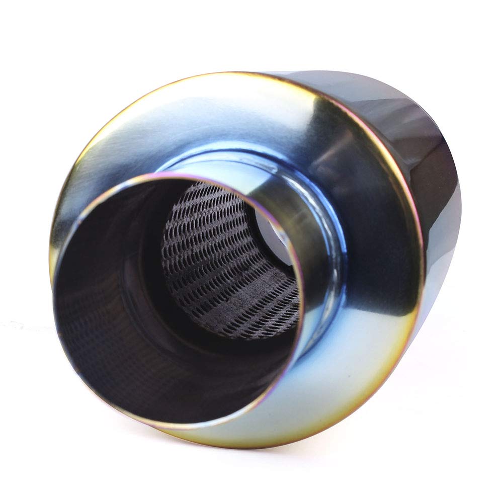 MUTEKI Muffler Tail Throw Exhaust Tailpipe for Light Stainless Easy Universal Fit Cutter, Vehicles, Steel, Installation, Titanium-Look Muffler,