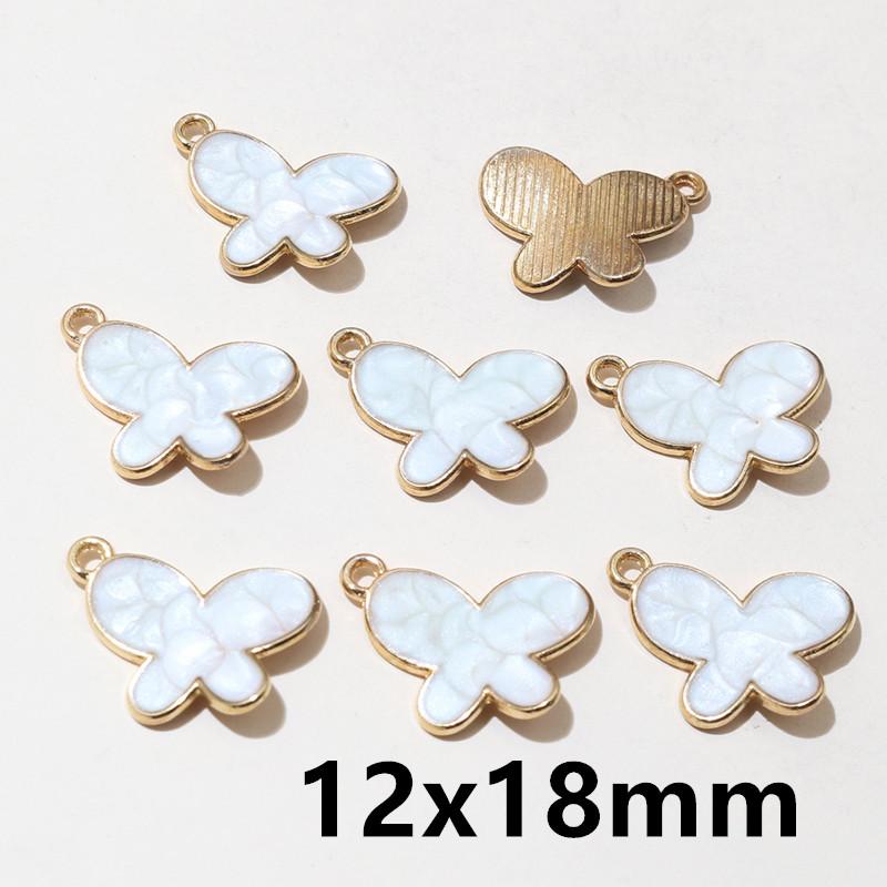 20pcs Enamel Charms Pendants Butterfly Flower Bow Mushroom Shape DIY Jewelry Making Accessories for Earrings Necklace Bracelets