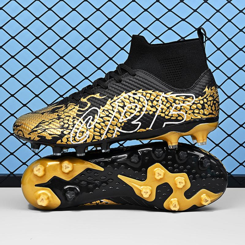 Student High Top Football Shoes AG Spikes Broken Nails Boys and Girls Student Games Sports Training Football Shoes