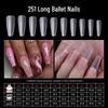 500-Piece Box of Long Matte Seamless Wearable Ballet Nail Tips