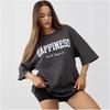 100% Cotton Short Sleeve T-Shirt with Stylish Letter Print for Couples