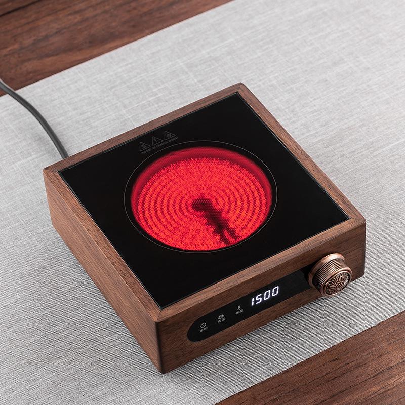 Smart Walnut Ceramic Electric Tea Stove & Kettle - Ideal for Brewing, Boiling, & Steaming Tea
