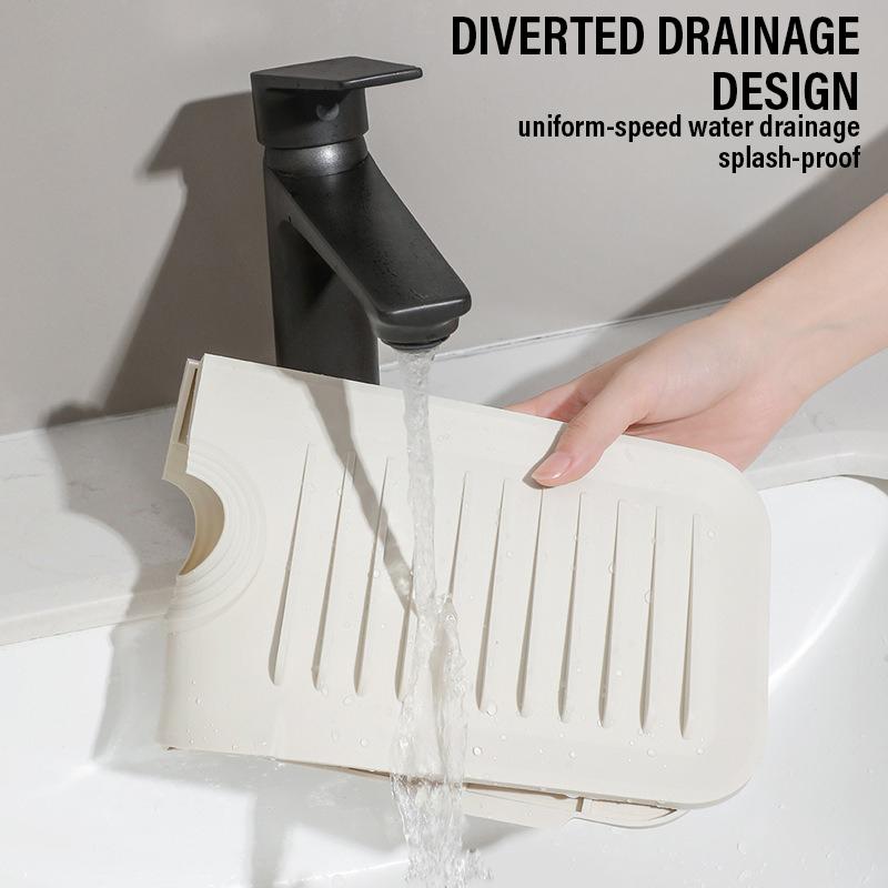 Kitchen Silicone Faucet Mat Faucet Water Catcher Mat Sink Splash Pad Household Countertop Protector Bathroom Splash Guard 1PC