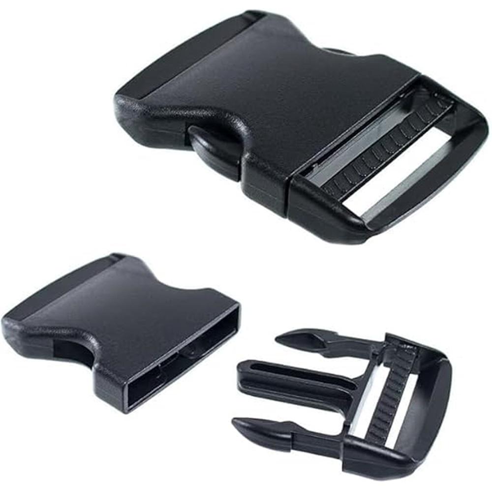 10Pcs Plastic Side Release Buckles, Quick Release Strap Replacement Fittings For DIY Backpack, Dog Collar & Webbing Strap Making, Black