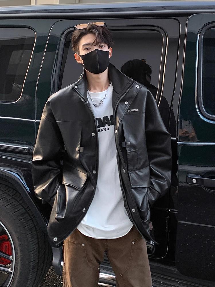 Herren Übergroße Retro PU-Lederjacke - Herbst Winter Trend, High-End Cooler Stil