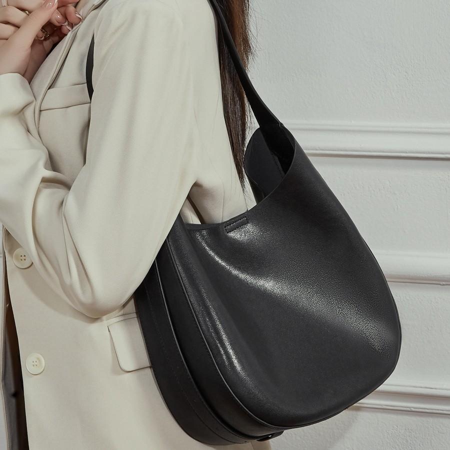 Ein-Schulter-Achseltasche, Ledertasche für Damen, Halbmondtasche, Umhängetasche, Vielseitige Trendtasche