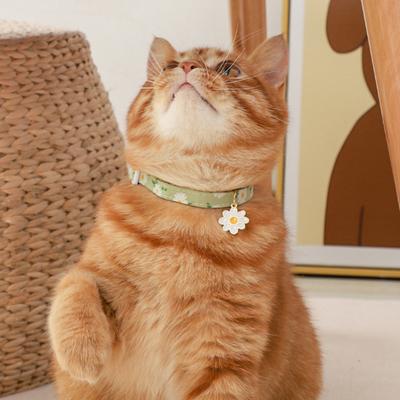 Haustierhalsband mit Sicherheitsschnalle, verstellbare Glocke, Sonnenblume, Halsband für Hunde und Katzen