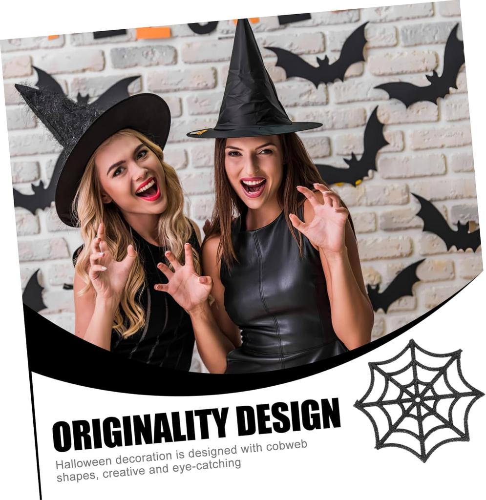 15 PCS Spooky Spider & Spider Web Decor Halloween Party Props Creepy Crawly Ornaments for Haunted House Yard Indoor Scene Setup