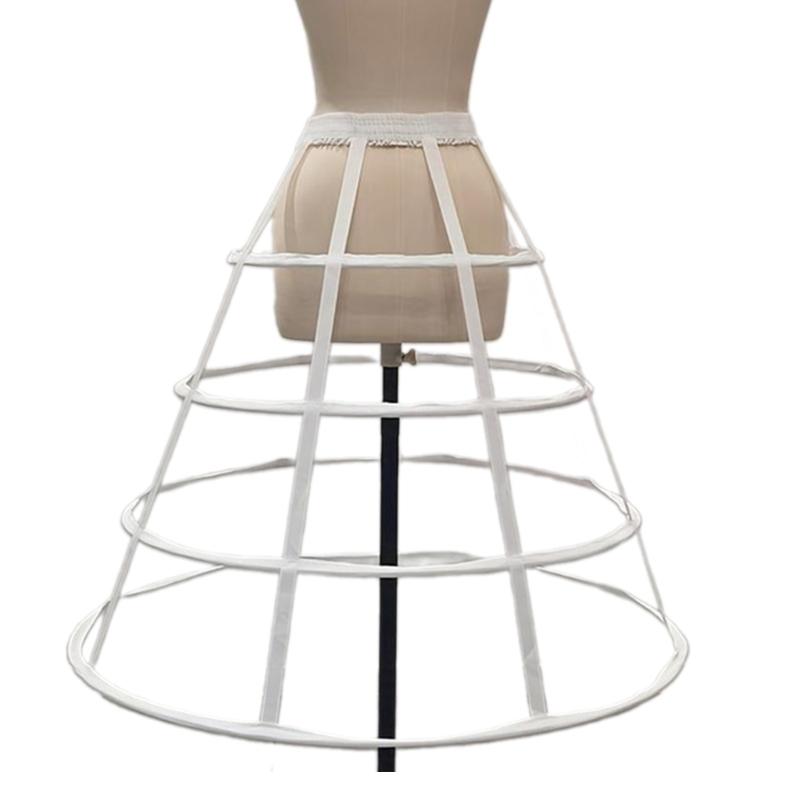 

Satined Cosplay Crinoline With 4 Tiers Elastic Waistband And Fishbone Hoop Support For Bridal Event Theme Performances 1