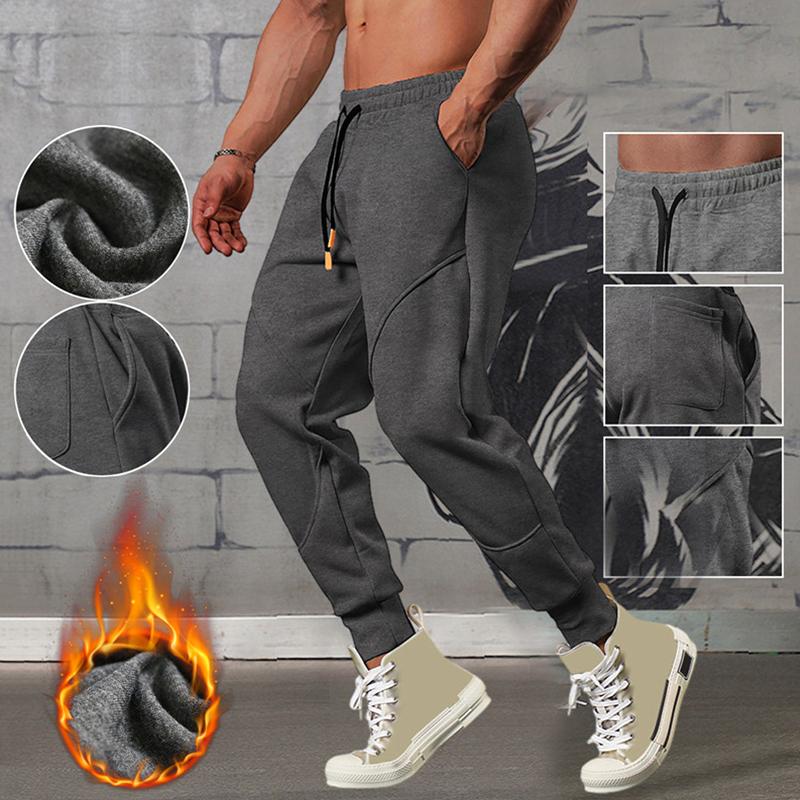 الرجال فضفاض الرباط قيعان السراويل المستقيمة أقدام مجمعة الرجال بانت Sweatpants بلون