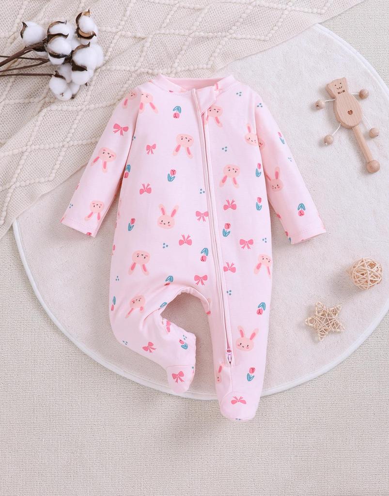 Baby Long Sleeve Cotton Rompers - Four Seasons Pajamas Homewear for Girls