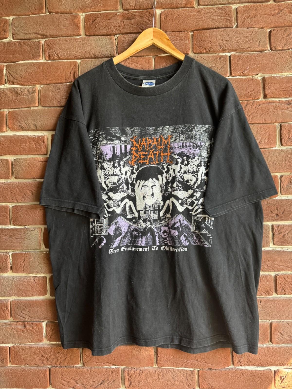 Rare Vintage 90s Napalm Death Life Grindcore Metal Band Teexl black Unisex T-Shirt S