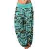 Women's High Waist Printed Harem Pants Loose Wide Leg Long Trousers Elastic Fold Waist Casual Bohemian Digital Print Baggy Pants