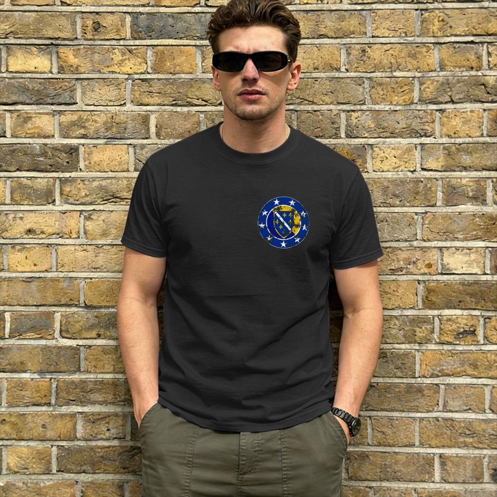 Flag of Bosnia and Herzegovina Unisexs T Shirt Vintage Tees Short Sleeve Crew Neck TShirt Cotton Gift Idea Clothing
