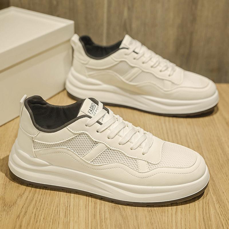 Herrenschuhe atmungsaktive hohle Mesh-Board-Schuhe 2025 Sommer neue Mode vielseitige weiße Schuhe Herren Sport- und Freizeitschuhe