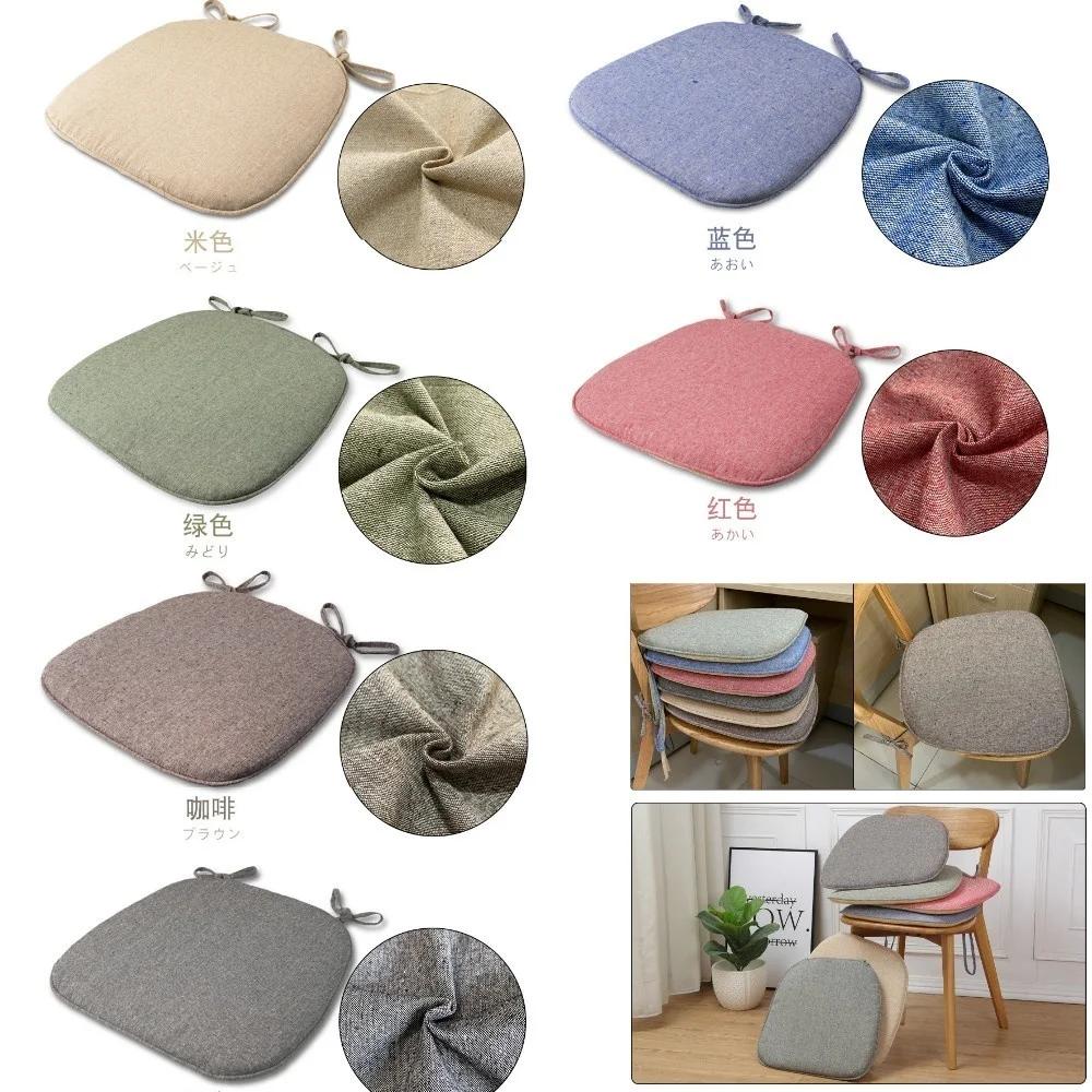 Zuhause Sommer Atmungsaktives Leinen Kissen Schwamm Silikon Esszimmerstuhl Haushalt Sofa Kissen