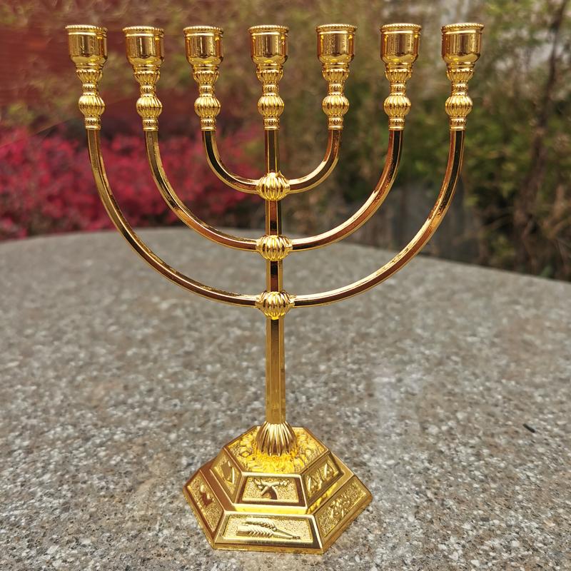 Church Taper Holder Golden Lampstand Je Temple Lamp Home Decoration Metal Judaism Candlestick Candle Holders Candle Holder