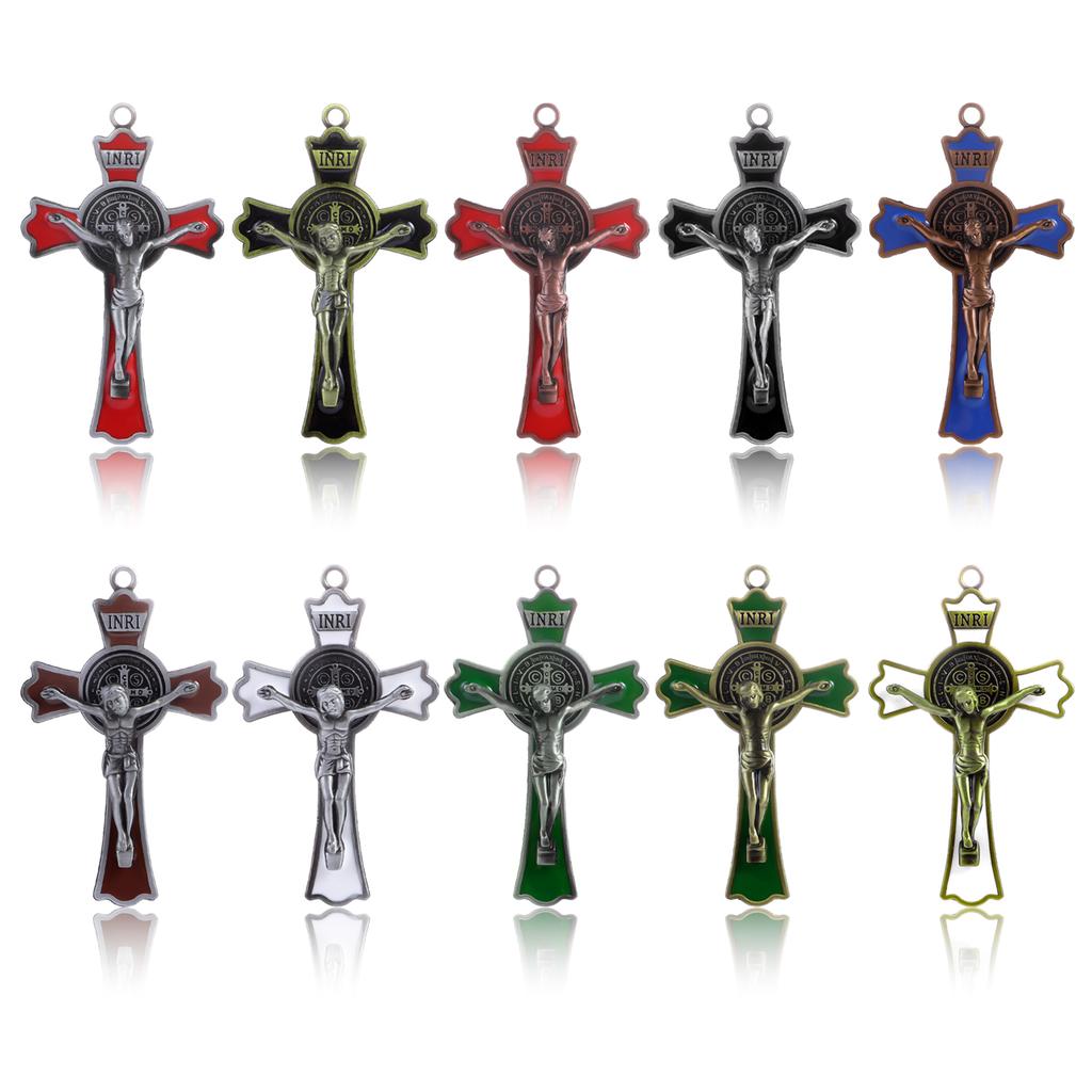 Multi Style St. Benedict's Cross, Jesus Christ Pendant, Religious Prayer Decoration Supplies