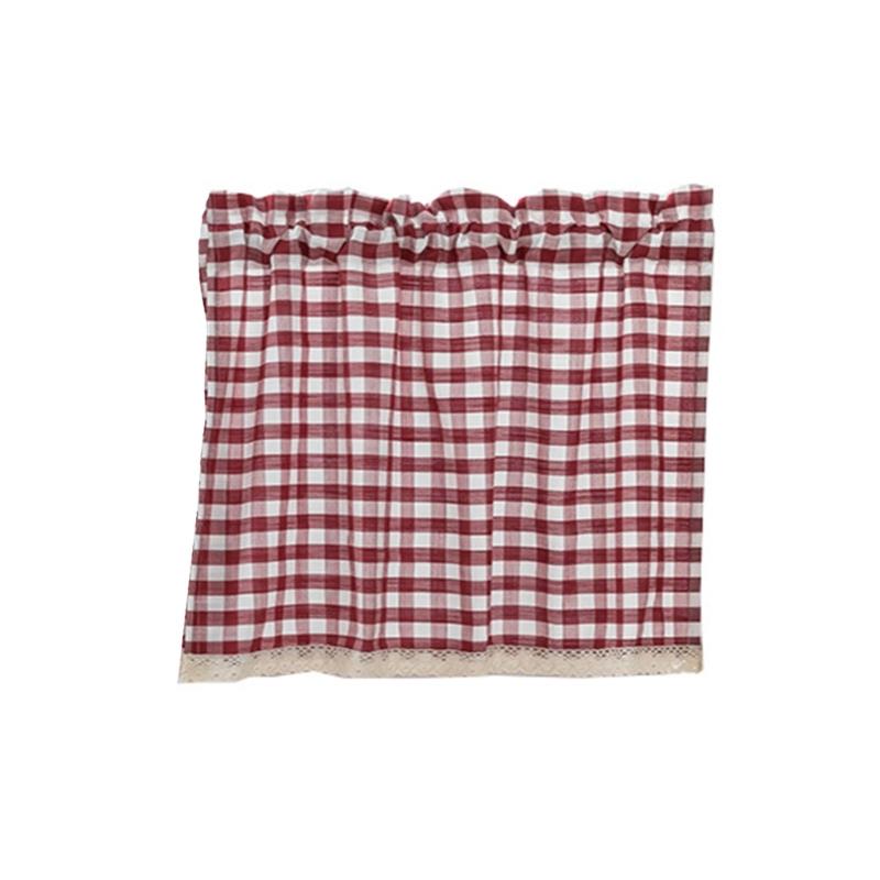 

Plaids Window Panel Thermals Insulated Fabric Curtain For Space Dorm Studio Apartment Decoration бордовый